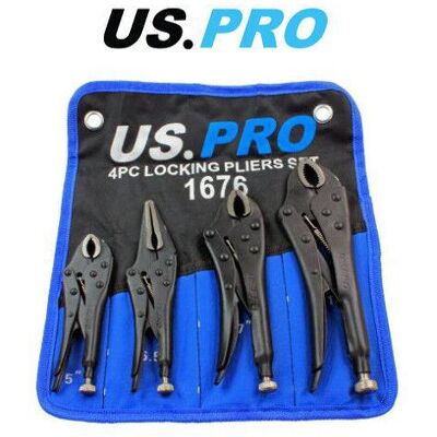 US PRO - 1676 - 5in 6.5in 7in 10in - Locking Pliers Set US PRO - 1676 - 5in 6.5in 7in 10in - Locking Pliers Set