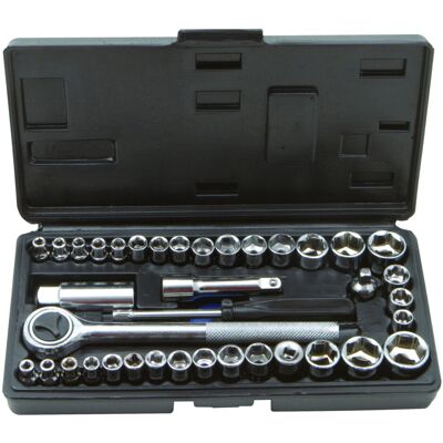 1/4" & 3/8" 40 Piece Drive Socket Set - 14 38 36109 Rolson Tool Ratchet Case - 1/4" & 3/8" 40 Piece Drive Socket Set - 14 38 36109 Rolson Tool Ratchet Case -