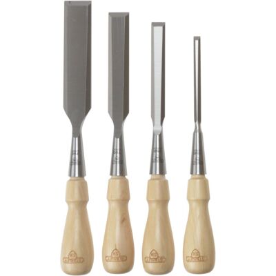 Stanley 1-16-791 Chisel-Set Sweetheart (4-piece), Silver/Tan Brown Stanley 1-16-791 Chisel-Set Sweetheart (4-piece), Silver/Tan Brown