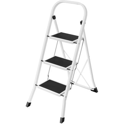SONGMICS Step Ladder, 3-Step Ladder, Folding Ladder, Safety Lock, Space-Saving S SONGMICS Step Ladder, 3-Step Ladder, Folding Ladder, Safety Lock, Space-Saving S