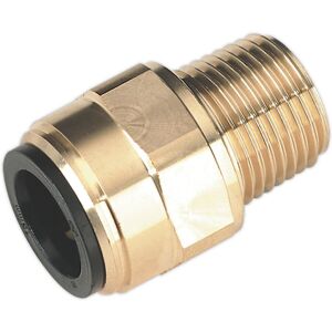 Loops 15mm x 1/2" BSPT Brass Straight Adapter - Air Supply Ring Main Pipe Male Thread Loops 15mm x 1/2" BSPT Brass Straight Adapter - Air Supply Ring Main Pipe Male Thread