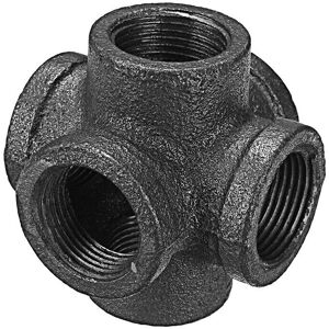 GreenZech (1/2 Inch) 1/2" 3/4" 1" 6 Way Pipe Fitting Malleable Iron Black Double Outlet Cr GreenZech (1/2 Inch) 1/2" 3/4" 1" 6 Way Pipe Fitting Malleable Iron Black Double Outlet Cr