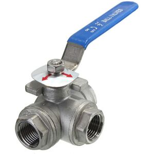 GreenZech G1/2inch Female Thread 3-Way L-Port Stainless Steel Ball Valve GreenZech G1/2inch Female Thread 3-Way L-Port Stainless Steel Ball Valve