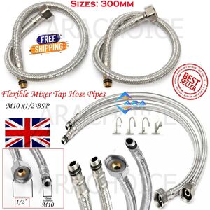 ARA CHOICE 2x Basin Hose Pipe Flexible Tap Connectors Flexi Tails Mixer 300mm ARA CHOICE 2x Basin Hose Pipe Flexible Tap Connectors Flexi Tails Mixer 300mm