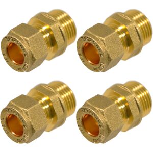 SPARES2GO Compression Connector 10mm x 3/8" BSP Male Straight Brass Pipe Coupler Adaptor F SPARES2GO Compression Connector 10mm x 3/8" BSP Male Straight Brass Pipe Coupler Adaptor F