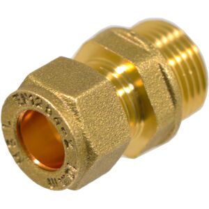 SPARES2GO Compression Connector 10mm x 3/8" BSP Male Straight Brass Pipe Coupler Adaptor F SPARES2GO Compression Connector 10mm x 3/8" BSP Male Straight Brass Pipe Coupler Adaptor F