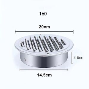 Unbranded (160MM) 75mm 201 Stainless Steel Wall Air Vent Grille Exterior Round Ducting Ven Unbranded (160MM) 75mm 201 Stainless Steel Wall Air Vent Grille Exterior Round Ducting Ven