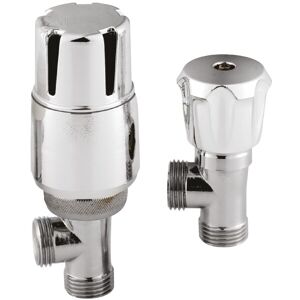 Balterley Angled Thermostatic Radiator Valves, Sold in Pairs - Chrome Balterley Angled Thermostatic Radiator Valves, Sold in Pairs - Chrome