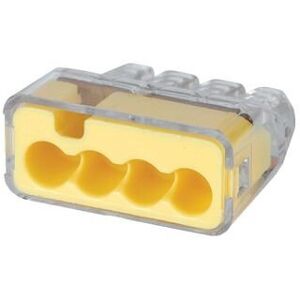 IDEAL Push in Connector 4 Port Yellow Pk100 IDEAL Push in Connector 4 Port Yellow Pk100