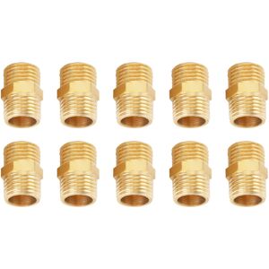 Unbranded 10 Pcs 1/4 BSP to 1/4 BSP External Thread Brass Unbranded 10 Pcs 1/4 BSP to 1/4 BSP External Thread Brass