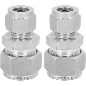 Unbranded 2Pcs Compression Tube Adapter Straight 304 Unbranded 2Pcs Compression Tube Adapter Straight 304