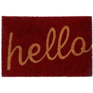 Premier Housewares Hello Doormat, PVC Backed Coir, Red Premier Housewares Hello Doormat, PVC Backed Coir, Red