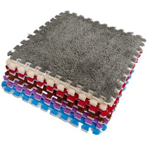 BuyElegant (Grey) 10pcs EVA Foam Soft & Shaggy Floor Mats Interlocking Rug Tiles - Puzzle M BuyElegant (Grey) 10pcs EVA Foam Soft & Shaggy Floor Mats Interlocking Rug Tiles - Puzzle M