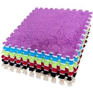 BuyElegant (Purple) 10pcs EVA Foam Soft & Shaggy Floor Mats Interlocking Rug Tiles - Puzzle BuyElegant (Purple) 10pcs EVA Foam Soft & Shaggy Floor Mats Interlocking Rug Tiles - Puzzle