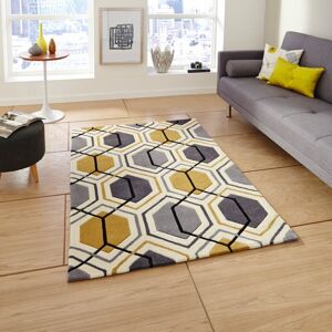Think Rugs (120x170cm) Hong Kong HK 7526 Modern Pattern Rugs in Grey Yellow Geometric Soft Think Rugs (120x170cm) Hong Kong HK 7526 Modern Pattern Rugs in Grey Yellow Geometric Soft