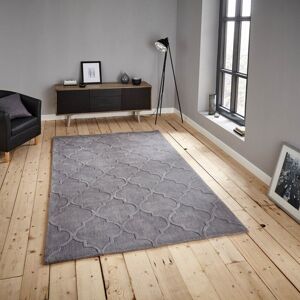 Think Rugs (150X230cm) Hong Kong Rugs HK8583 in Silver Geometric Soft Acrylic Mats Think Rugs (150X230cm) Hong Kong Rugs HK8583 in Silver Geometric Soft Acrylic Mats