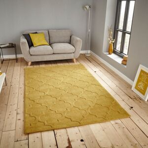 Think Rugs (120X170cm) Hong Kong Rugs HK8583 in Yellow Geometric Soft Acrylic Mats Think Rugs (120X170cm) Hong Kong Rugs HK8583 in Yellow Geometric Soft Acrylic Mats
