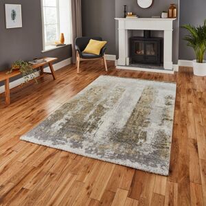 Think Rugs (160x220cm) Brooklyn 8595 Modern Abstract Rugs in Ivory Yellow Thick Soft Mats Think Rugs (160x220cm) Brooklyn 8595 Modern Abstract Rugs in Ivory Yellow Thick Soft Mats