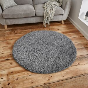 Think Rugs Vista Circular Shaggy Round Rugs 2236 Grey Powerloomed Plain Mats 133x133cm Think Rugs Vista Circular Shaggy Round Rugs 2236 Grey Powerloomed Plain Mats 133x133cm
