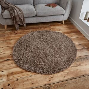 Think Rugs Vista Circular Shaggy Round Rugs 2236 Beige Powerloomed Plain Mats 133x133cm Think Rugs Vista Circular Shaggy Round Rugs 2236 Beige Powerloomed Plain Mats 133x133cm