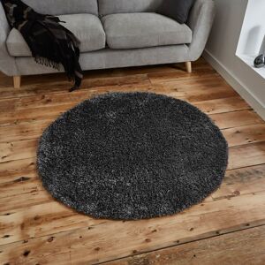 Think Rugs Vista Circular Shaggy Round Rugs 2236 Dark Grey Powerloomed Plain Mats 133x133cm Think Rugs Vista Circular Shaggy Round Rugs 2236 Dark Grey Powerloomed Plain Mats 133x133cm