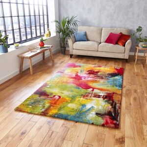 Think Rugs (120x170cm) Sunrise Multi Coloured Rugs 20754 Abstract Powerloomed Mats Think Rugs (120x170cm) Sunrise Multi Coloured Rugs 20754 Abstract Powerloomed Mats