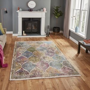 Think Rugs (120x170cm) Athena 24021 Rugs in Multi Cozy Modern Distressed Soft Floor Mat Think Rugs (120x170cm) Athena 24021 Rugs in Multi Cozy Modern Distressed Soft Floor Mat
