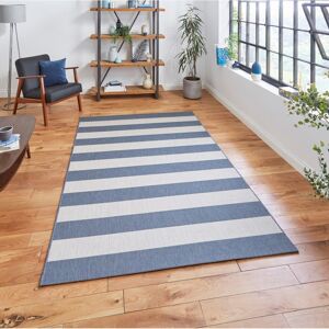 Think Rugs (120x170cm) Santa Monica 48644 Indoor Outdoor Stripe Rug in Blue Light Beige Think Rugs (120x170cm) Santa Monica 48644 Indoor Outdoor Stripe Rug in Blue Light Beige