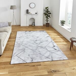 Think Rugs (120x170cm) Craft 23299 Marble Effect Rugs in Ivory Silver Grey Dense Soft Mats Think Rugs (120x170cm) Craft 23299 Marble Effect Rugs in Ivory Silver Grey Dense Soft Mats