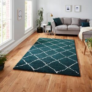 Think Rugs (160x230cm) Modern Royal Nomadic 5413 Rugs in Dark Green Shaggy Thick Soft Carpe Think Rugs (160x230cm) Modern Royal Nomadic 5413 Rugs in Dark Green Shaggy Thick Soft Carpe