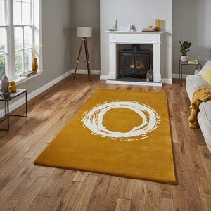 Think Rugs (150x230cm) Modern Elements EL1095 Hand Made Wool Rugs in Ochre Abstract Soft Ma Think Rugs (150x230cm) Modern Elements EL1095 Hand Made Wool Rugs in Ochre Abstract Soft Ma