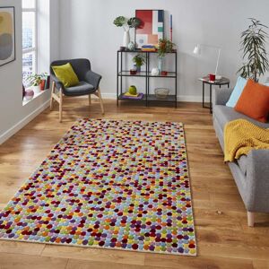 Think Rugs (120x170cm) Modern Prism PR429 Spot Wool Rugs in Multi Vibrant Soft Mats Think Rugs (120x170cm) Modern Prism PR429 Spot Wool Rugs in Multi Vibrant Soft Mats