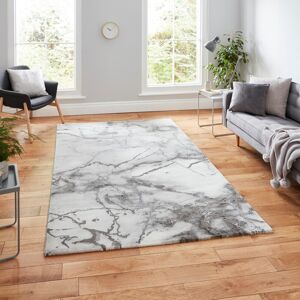 Think Rugs (120x170cm) Craft 23270 Marble Effect Rugs in Ivory Silver Dense Soft Mats Think Rugs (120x170cm) Craft 23270 Marble Effect Rugs in Ivory Silver Dense Soft Mats