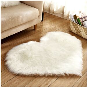 Living And Home (White) 40x50CM Heart Fluffy Fur Rug Faux Washable Sheepskin Mats Rugs Living And Home (White) 40x50CM Heart Fluffy Fur Rug Faux Washable Sheepskin Mats Rugs