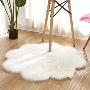 Living And Home (White) Fluffy Rug Artificial Sheepskin Flower Faux Fur Shaggy Mats Living And Home (White) Fluffy Rug Artificial Sheepskin Flower Faux Fur Shaggy Mats