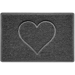 Nicoman (60 x 40 cm, Rubber (Indoor)) HEART Spaghetti Coil Welcome Door Mat in Dark Grey Nicoman (60 x 40 cm, Rubber (Indoor)) HEART Spaghetti Coil Welcome Door Mat in Dark Grey