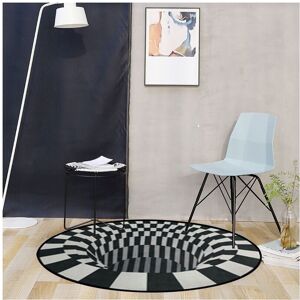 Unbranded (Middle Stripe, 120*160cm) Oval Black White Grid 3D Illusion Vortex Bottomless H Unbranded (Middle Stripe, 120*160cm) Oval Black White Grid 3D Illusion Vortex Bottomless H