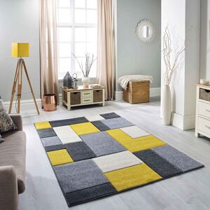 ORIENTAL WEAVERS (26. 8425I Box - Yellow / Grey, 120 x 170 cm) Modern Geometric Floral Abstract A ORIENTAL WEAVERS (26. 8425I Box - Yellow / Grey, 120 x 170 cm) Modern Geometric Floral Abstract A