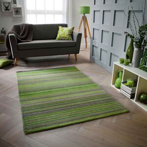 ORIENTAL WEAVERS (GREEN, 160 x 230 cm) Modern Multi Coloured 100% Wool Rugs Stripe Line Design S ORIENTAL WEAVERS (GREEN, 160 x 230 cm) Modern Multi Coloured 100% Wool Rugs Stripe Line Design S