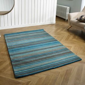 ORIENTAL WEAVERS (TEAL, 200 x 285 cm) Modern Multi Coloured 100% Wool Rugs Stripe Line Design Sm ORIENTAL WEAVERS (TEAL, 200 x 285 cm) Modern Multi Coloured 100% Wool Rugs Stripe Line Design Sm