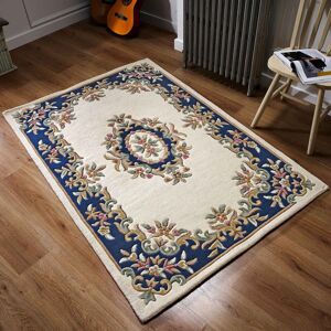 ORIENTAL WEAVERS (CREAM BLUE, 80 x 150c m) Traditional Pure Wool Rugs Hall Runner Round Circle Ha ORIENTAL WEAVERS (CREAM BLUE, 80 x 150c m) Traditional Pure Wool Rugs Hall Runner Round Circle Ha
