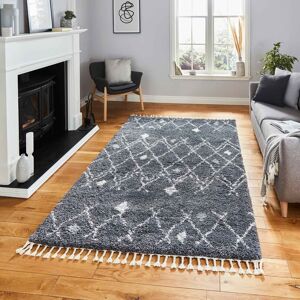 Think Rugs (Nordic - Grey, 160 x 220 cm) Tribal Shaggy Rug Scandi Living Room Bedroom Rugs Think Rugs (Nordic - Grey, 160 x 220 cm) Tribal Shaggy Rug Scandi Living Room Bedroom Rugs