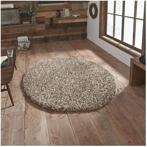 (Beige) Think Rugs Vista 3547 Shaggy Round Rug, 133 x 133 Cm (Beige) Think Rugs Vista 3547 Shaggy Round Rug, 133 x 133 Cm