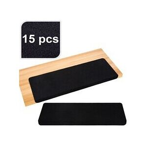 Gr8 Home (Black) Rectangular Stair Carpet Treads Staircase Cover Gr8 Home (Black) Rectangular Stair Carpet Treads Staircase Cover
