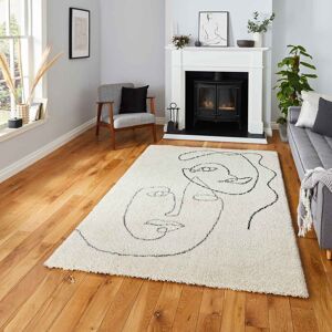 Think Rugs (A175 Cream/Grey, 160 x 220 cm) Nordic Scandi Tribal Shaggy Rugs Abstract Large Think Rugs (A175 Cream/Grey, 160 x 220 cm) Nordic Scandi Tribal Shaggy Rugs Abstract Large