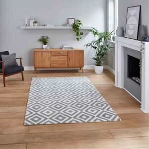 Think Rugs (160 x 220 cm) Modern Geometric Diamond Rug Grey Small Extra Large Area Rugs Non Think Rugs (160 x 220 cm) Modern Geometric Diamond Rug Grey Small Extra Large Area Rugs Non