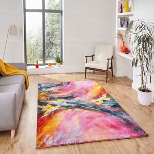 Think Rugs (120 x 170 cm) Modern Multi Coloured Rainbow Galaxy Area Rug Small Extra Large S Think Rugs (120 x 170 cm) Modern Multi Coloured Rainbow Galaxy Area Rug Small Extra Large S