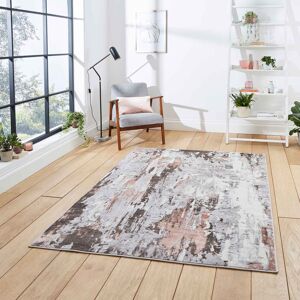 Think Rugs (Grey / Rose Gold, 160 x 220 cm) Silver Grey Faded Distressed Rugs Bedroom Livin Think Rugs (Grey / Rose Gold, 160 x 220 cm) Silver Grey Faded Distressed Rugs Bedroom Livin