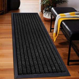 Milano (Black, 45 x 75 cm) Heavy Duty Rubber Mat Hall Hallway Kitchen Runner Milano (Black, 45 x 75 cm) Heavy Duty Rubber Mat Hall Hallway Kitchen Runner