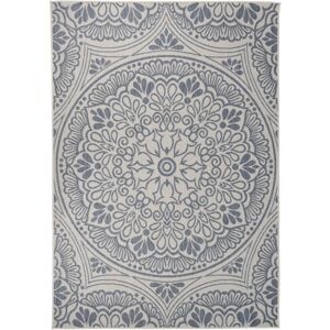 vidaXL 160x230 cm Blue Pattern Outdoor Flatweave Rug - Outdoor Rug vidaXL 160x230 cm Blue Pattern Outdoor Flatweave Rug - Outdoor Rug